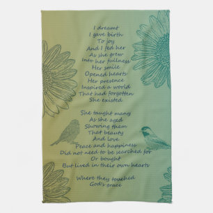 Paño De Cocina Poema del nacimiento de la alegría
