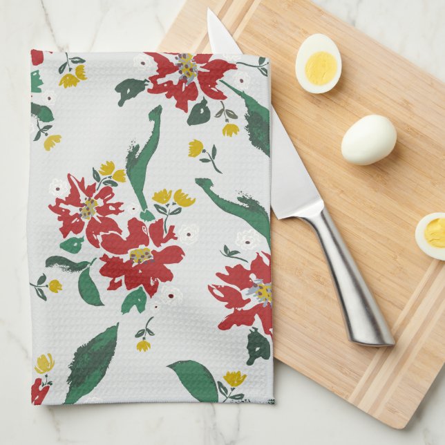 Paño De Cocina Poinsettias for all seasons kitchen towel (Doblado Cuarto)