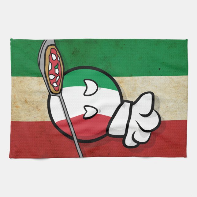 Paño De Cocina Polandball - Italyball que hacen la pizza (Horizontal)