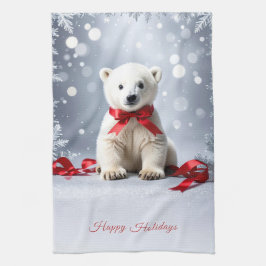 Paño De Cocina Polar Bear Christmas Holiday Kitchen Towel