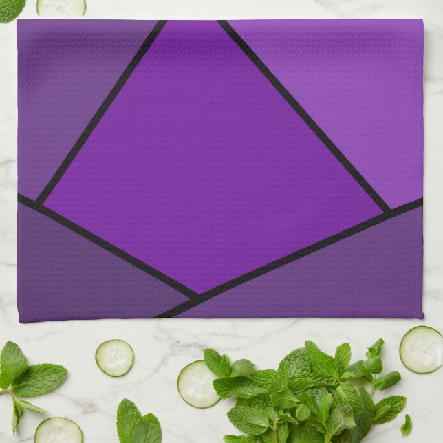 Paño De Cocina Polígonos púrpura abstractos (Doblado)