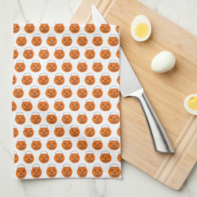 Paño De Cocina Polka de calabaza naranja puntos truco o truco de  (Doblado Cuarto)