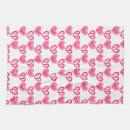 Paño De Cocina Polka Dot And Stripes Hearts