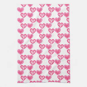 Paño De Cocina Polka Dot And Stripes Hearts