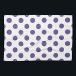 Paño De Cocina Polka ultravioleta sobre blanco<br><div class="desc">El color de Pantone del año 2018 es ultra violeta.</div>