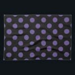 Paño De Cocina Polka ultravioleta sobre negro<br><div class="desc">El color de Pantone del año 2018 es ultra violeta.</div>
