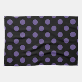 Paño De Cocina Polka ultravioleta sobre negro