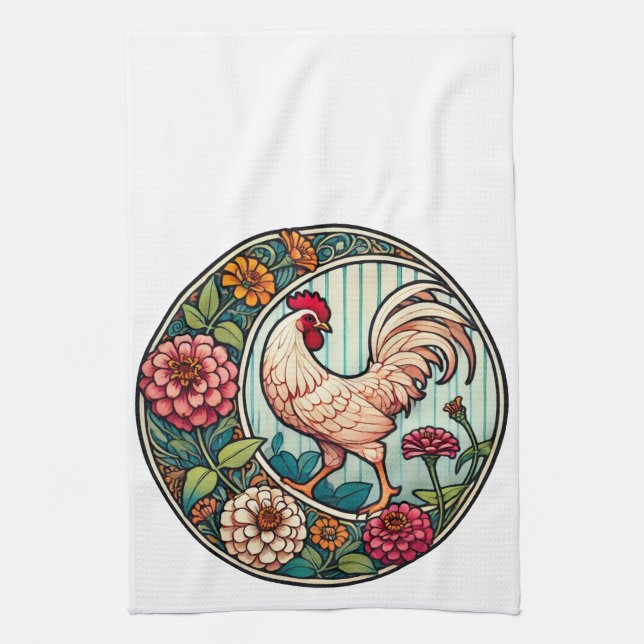 Paño De Cocina Pollo vintage (Vertical)