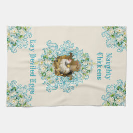 Paño De Cocina Pollos traviesos Lay Huevos turquesa