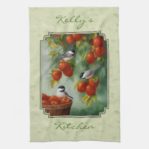 Paño De Cocina Pollos y verde manzana