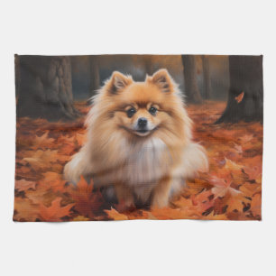 Paño De Cocina Pomerania en otoño las hojas que caen inspiran