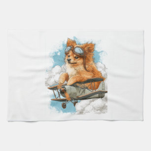 Paño De Cocina Pomerania piloto � Perro As Volador