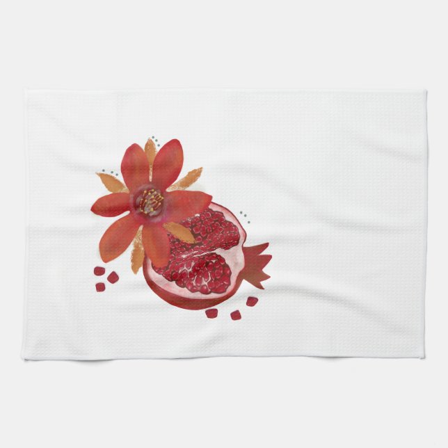 Paño De Cocina Pommegranate Flower Kitchen Towels (Horizontal)
