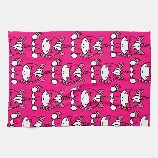 Paño De Cocina Pony de Unicornio rosa (Horizontal)