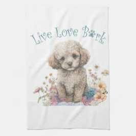 Paño De Cocina Poodle Dog Mom Floral