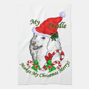 Paño De Cocina Poodle Navidades Merry