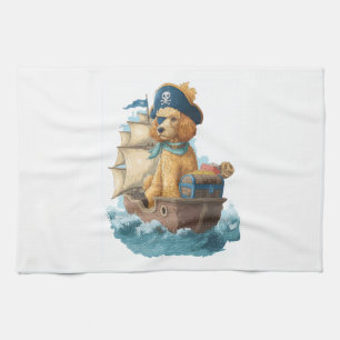 Paño De Cocina Poodle Pirata � Perro Divertido del Mar