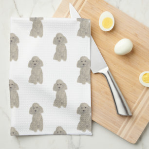 Paño De Cocina Poodle (plata gris)