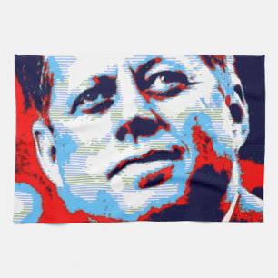 Paño De Cocina Pop Art JFK John F. Kennedy Blue