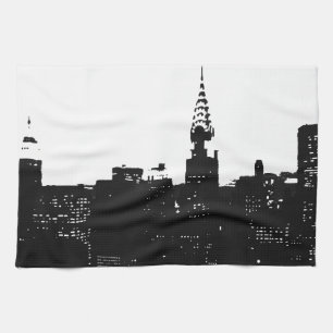 Paño De Cocina Pop Art New York Silhouette