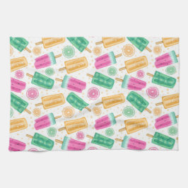 PAÑO DE COCINA POPSICKLES Y FRUTA DE VERANO COLOR PASTEL