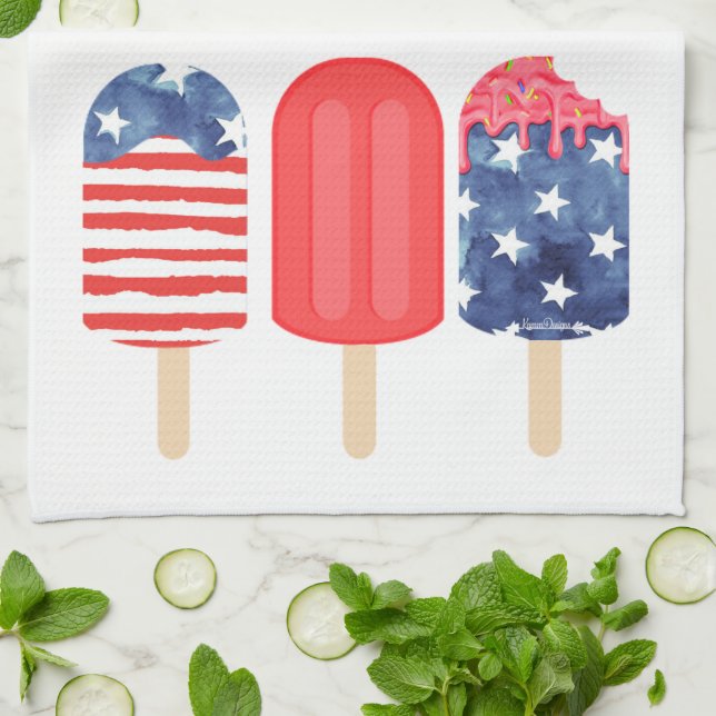 Paño De Cocina Popsicle Patriótico (Doblado)