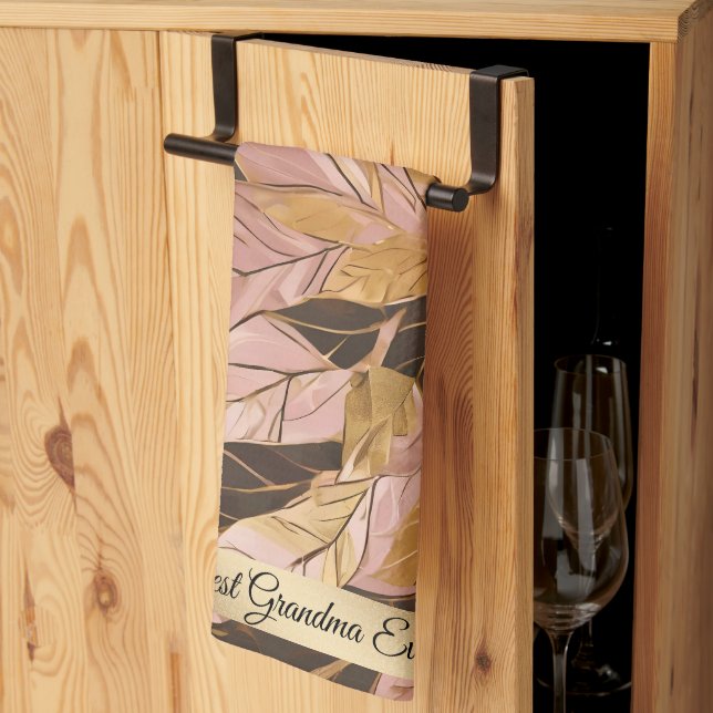 Paño De Cocina Popular Rubor Pink Gold Boho deja colección (Pliegue de tercios)