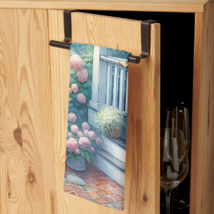 Paño De Cocina Porche de cabaña iluminado por la luna junto al ma