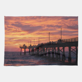 Paño De Cocina Port Aransas Beach Towel - Gulf Coast Sunset 