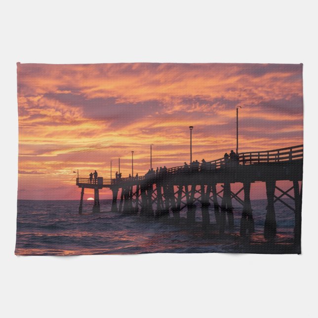 Paño De Cocina Port Aransas Beach Towel - Gulf Coast Sunset  (Horizontal)