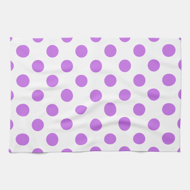 Paño De Cocina Pos de Lilac y de polka blanca (Horizontal)