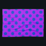 Paño De Cocina Pos de polka azul sobre morado<br><div class="desc">Pos de polka azul sobre morado</div>