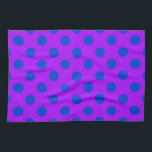 Paño De Cocina Pos de polka azul sobre morado<br><div class="desc">Pos de polka azul sobre morado</div>