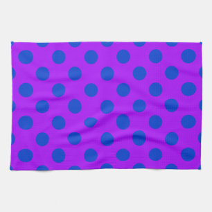 Paño De Cocina Pos de polka azul sobre morado
