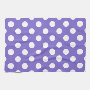 Paño De Cocina Pos de polka blanco en periwinkle