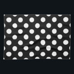 Paño De Cocina Pos de polka blanco sobre negro<br><div class="desc">Pos de polka blanco sobre negro</div>