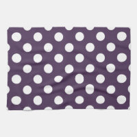 Pos de polka blanco sobre púrpura de ciruela