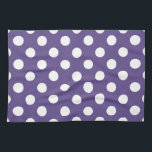 Paño De Cocina Pos de polka blanco sobre ultravioleta<br><div class="desc">El color de Pantone del año 2018 es ultra violeta.</div>