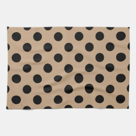 Paño De Cocina Pos de polka negro en beige