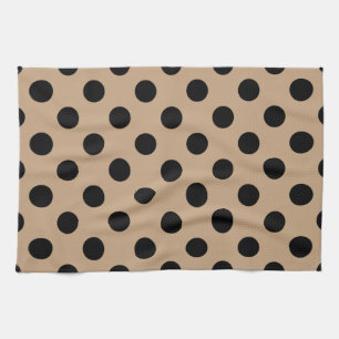 Paño De Cocina Pos de polka negro en beige