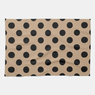 Paño De Cocina Pos de polka negro en beige