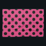 Paño De Cocina Pos de polka negro en fucsia<br><div class="desc">Pos de polka negro en fucsia</div>