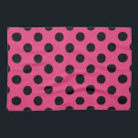 Paño De Cocina Pos de polka negro en fucsia<br><div class="desc">Pos de polka negro en fucsia</div>