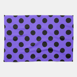 Paño De Cocina Pos de polka negro en periwinkle