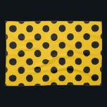 Paño De Cocina Pos de polka negro sobre amarillo<br><div class="desc">Pos de polka negro sobre amarillo</div>