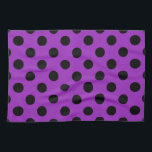 Paño De Cocina Pos de polka negro sobre morado<br><div class="desc">Pos de polka negro sobre morado</div>