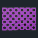 Paño De Cocina Pos de polka negro sobre morado<br><div class="desc">Pos de polka negro sobre morado</div>