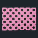 Paño De Cocina Pos de polka negro sobre rosa<br><div class="desc">Pos de polka negro sobre rosa</div>