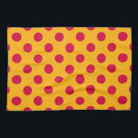 Paño De Cocina Pos rojos de polka sobre amarillo<br><div class="desc">Pos rojos de polka sobre amarillo</div>
