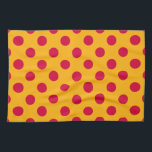 Paño De Cocina Pos rojos de polka sobre amarillo<br><div class="desc">Pos rojos de polka sobre amarillo</div>